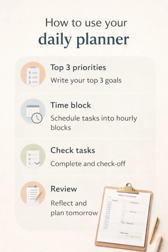 daily planner printable download preview pdf