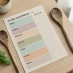 home 5 weekly meal planner template printable pdf with grocery list and daily meal planning layout