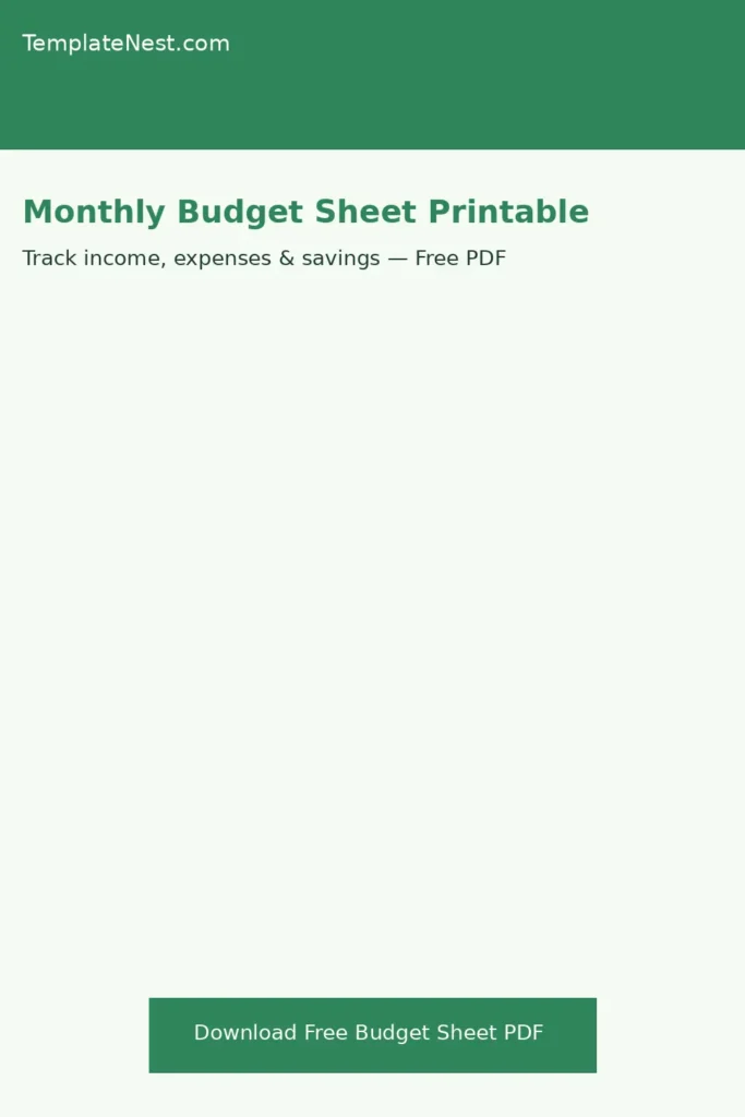 Monthly Budget Sheet Printable (Free PDF) — A4 & US Letter 1 monthly budget sheet printable pdf track income expenses savings