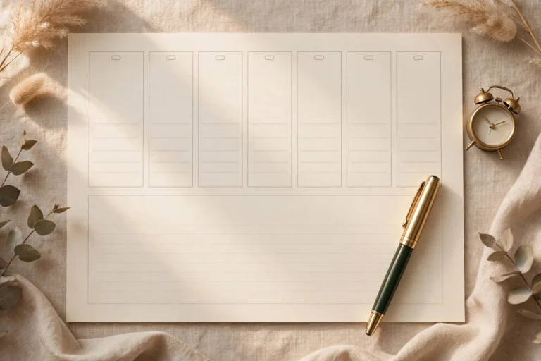 Free ADHD weekly planner printable for adults with 7-day layout