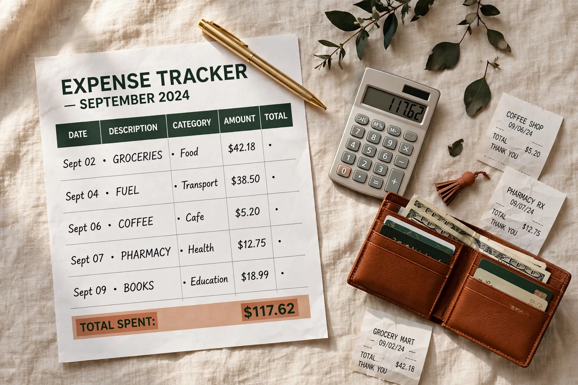expense tracker printable featured