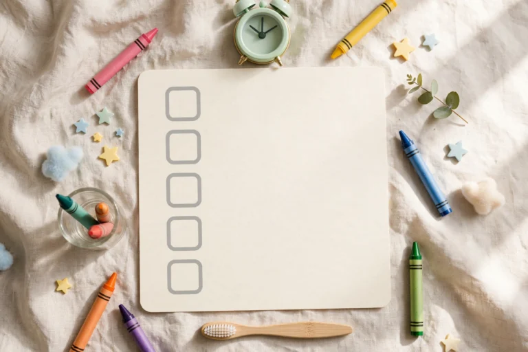 Morning routine checklist printable for kids with star tracker