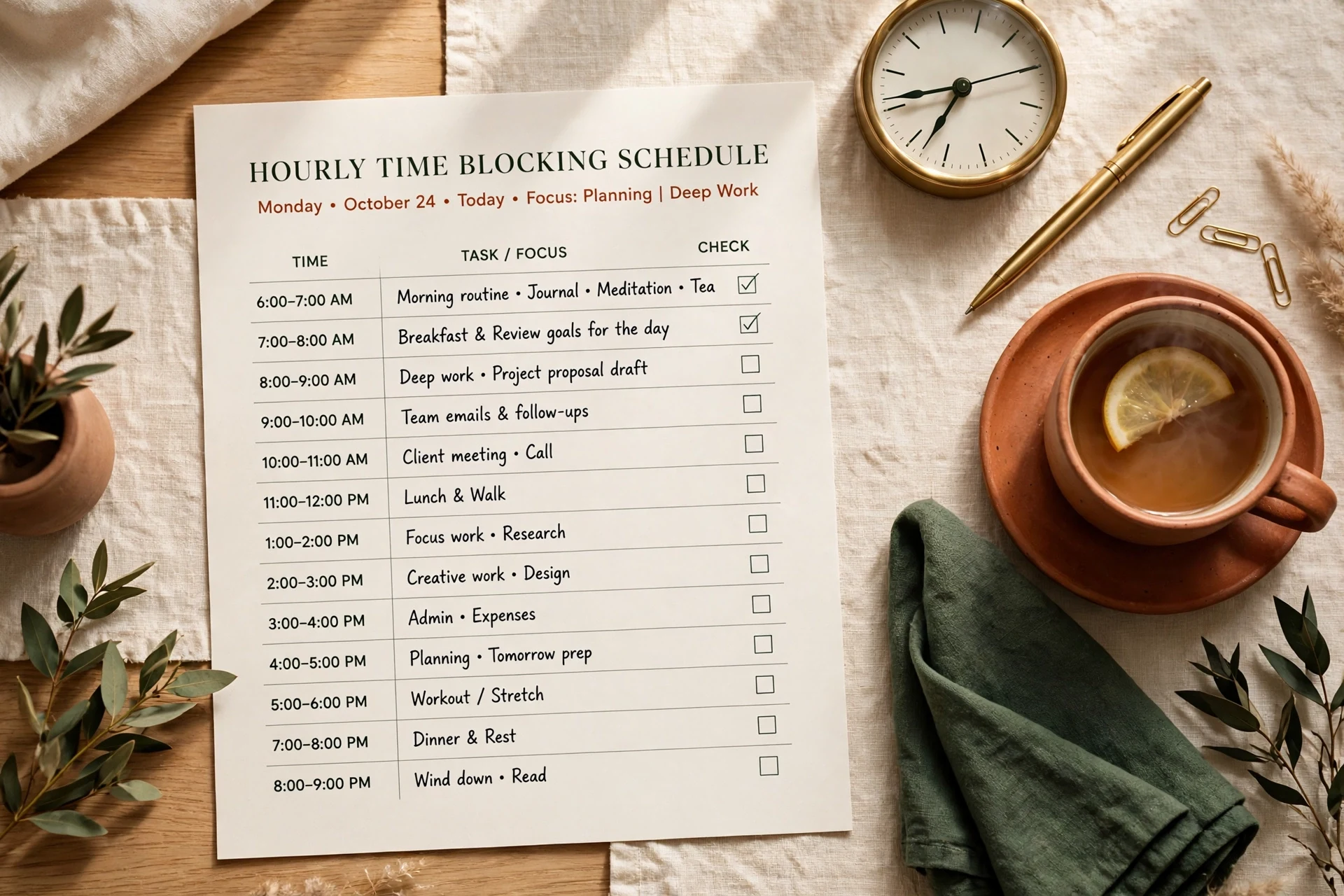time blocking planner printable featured